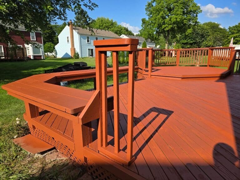 Deck Refinished stained by DLux Painting Metro Detroit