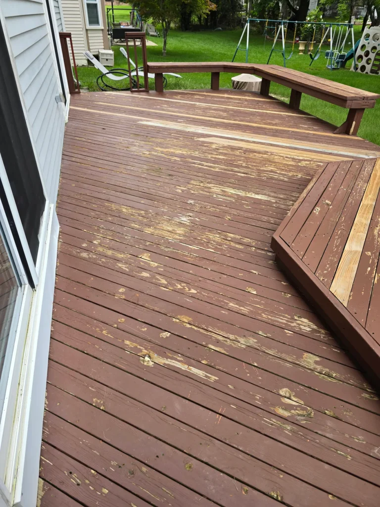 Inspection of a deck revealed boards to be replaced