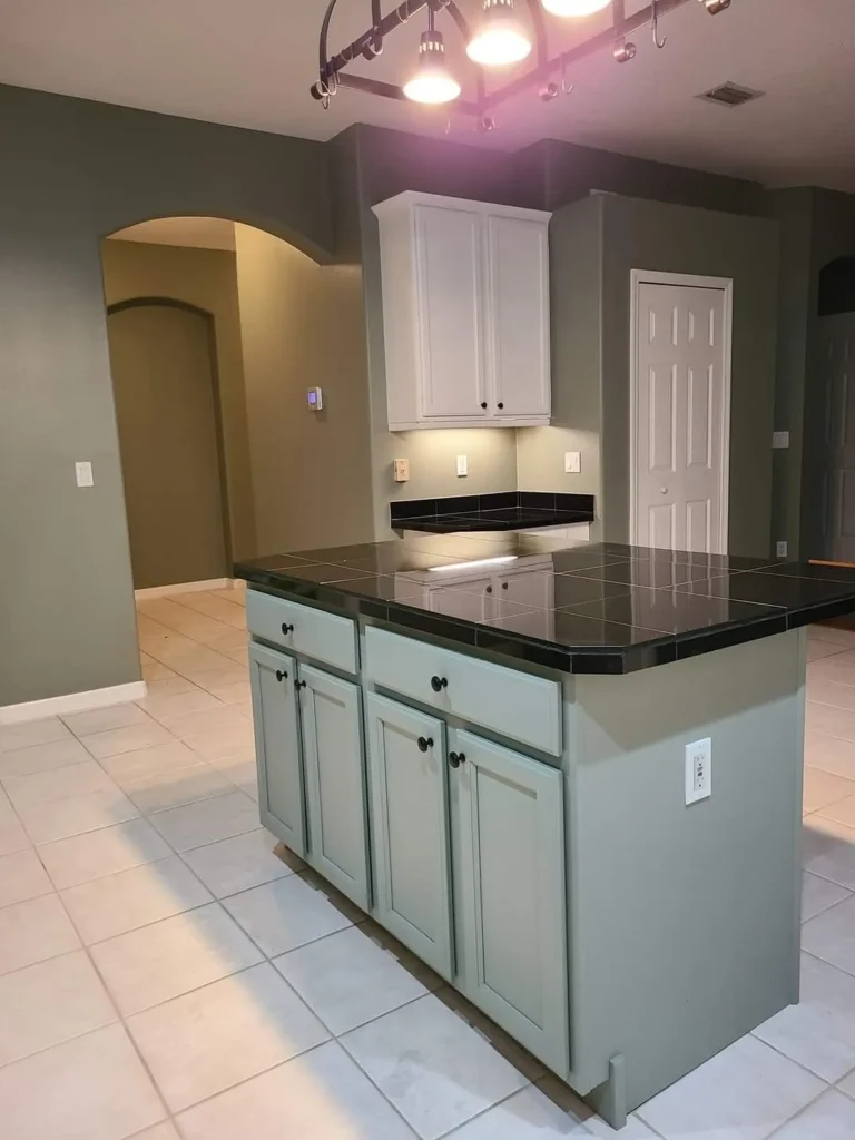 Kitchen Island painted two tone DLux Painting