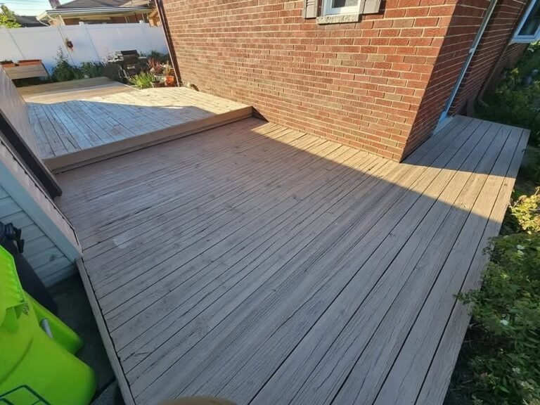 New deck boards installed ready for staining