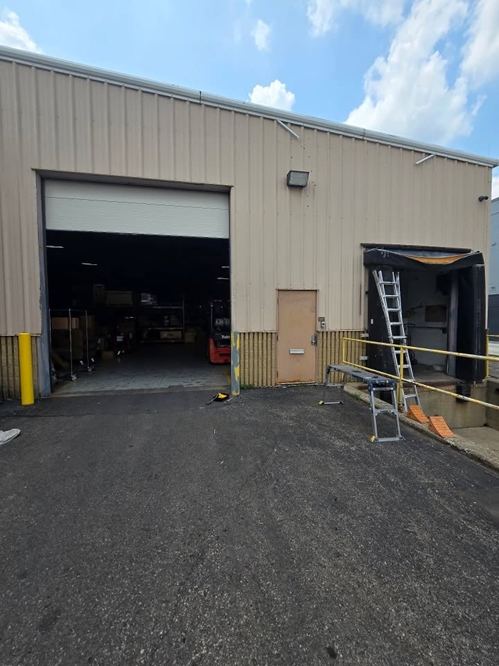 Industral overhead door painted